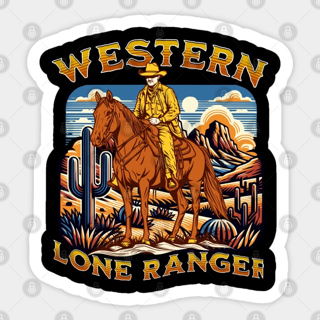 Western Lone Ranger Cowboy Tee Sticker by Urbanprint
